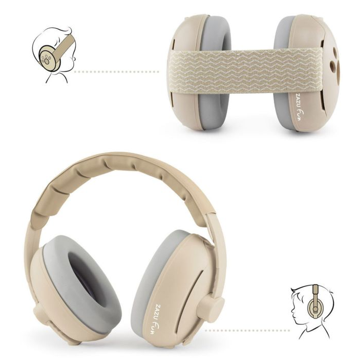 Casque de protection auditive 2en1 Baby/Junior Zazu (Beige)