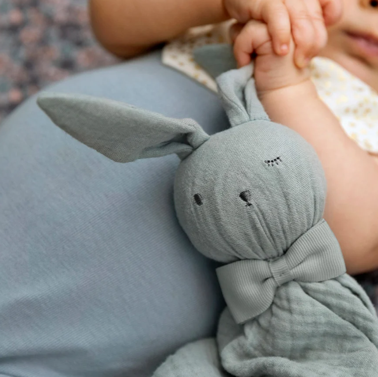 Doudou en gaz de coton Elodie Details (Bo - Bleu gris)