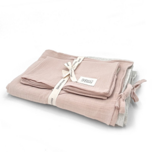 Housse de couette 140/100cm + taie Babyshower (Nude Powder)