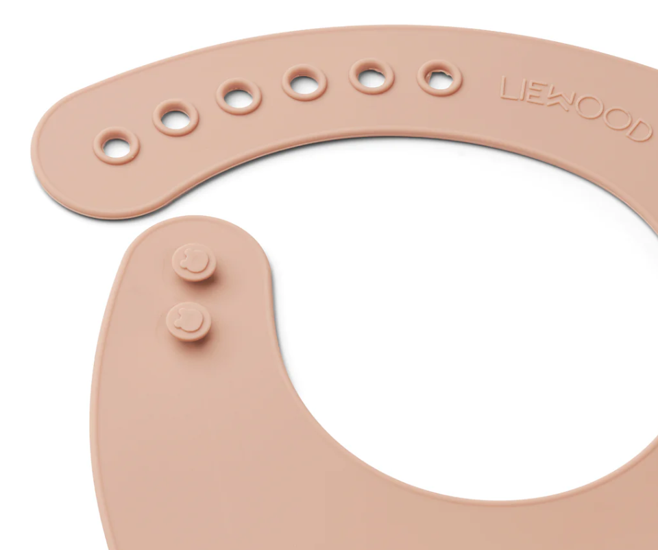 Lot de 2 bavoirs à rigole en silicone Tilda Liewood (Cat Rose)