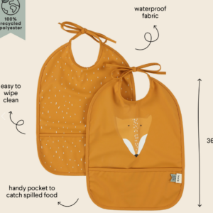 Lot de 2 bavoirs plastifiés Trixie (Mr Fox)