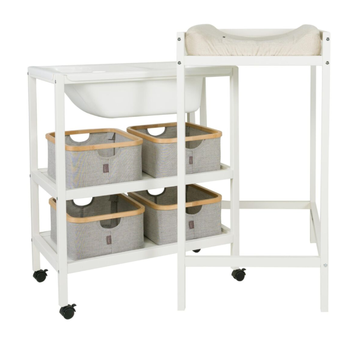 Meuble de bain Basic Quax - Table à langer + bain (Blanc)