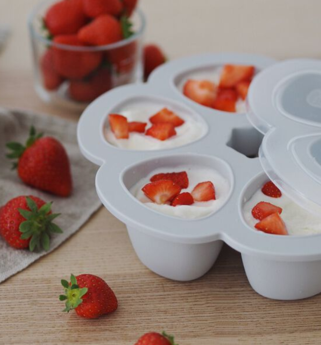 Multiportions congélation en silicone 6 x 150ml Beaba (gris)