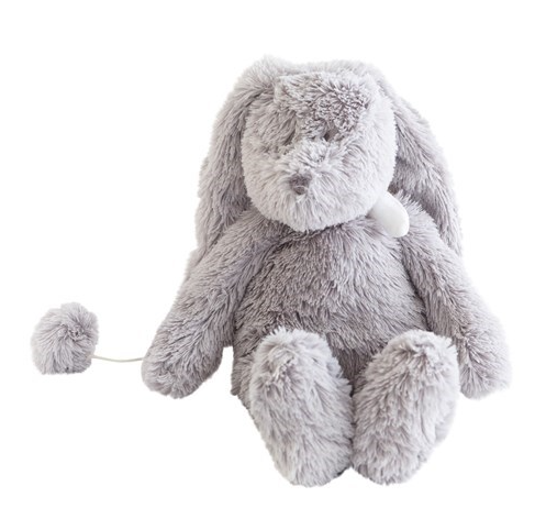 Peluche musicale lapin Flor noeud blanc 18cm Dimpel (gris clair)