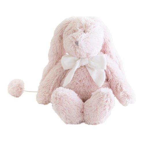 Peluche musicale lapin Flor noeud blanc 18cm Dimpel (rose clair)