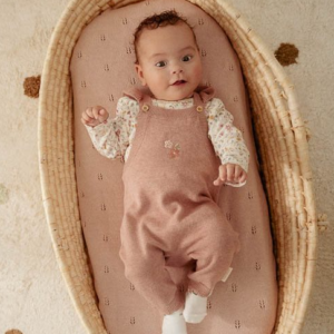 Salopette en tricot rose Fairy Garden Little Dutch