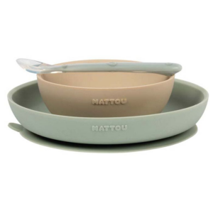 Set repas en silicone 3 pièces Nattou (Sable)