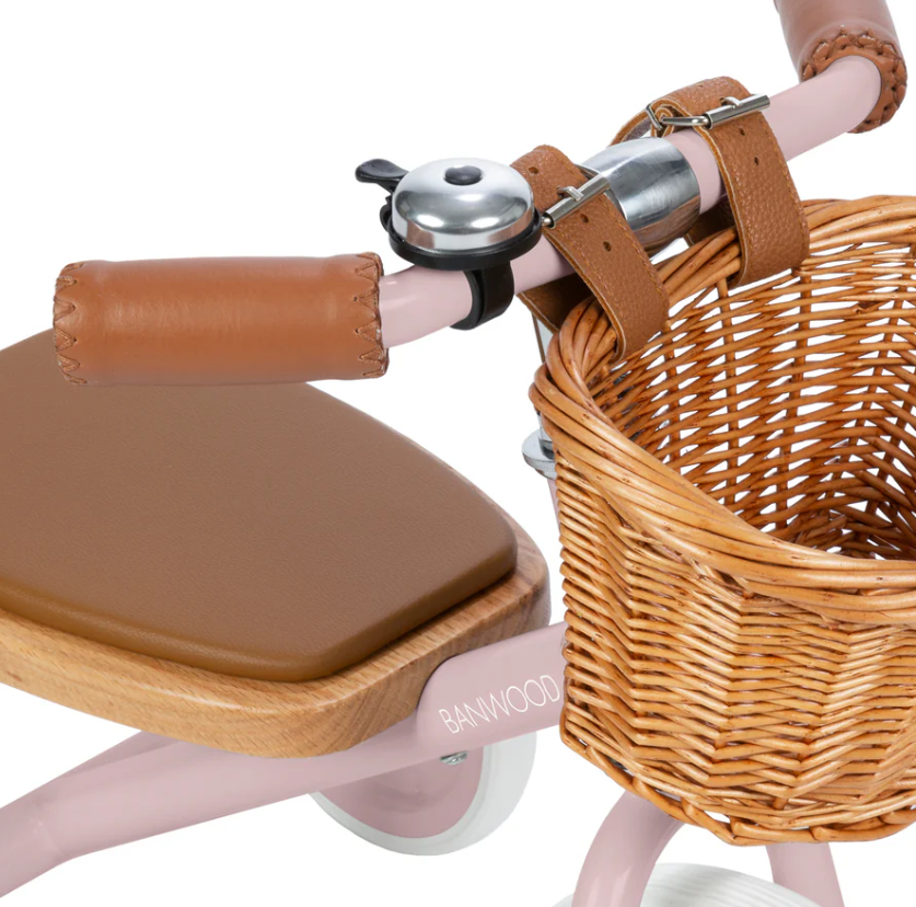 Tricycle vintage Banwood + panier (Dusty pink)