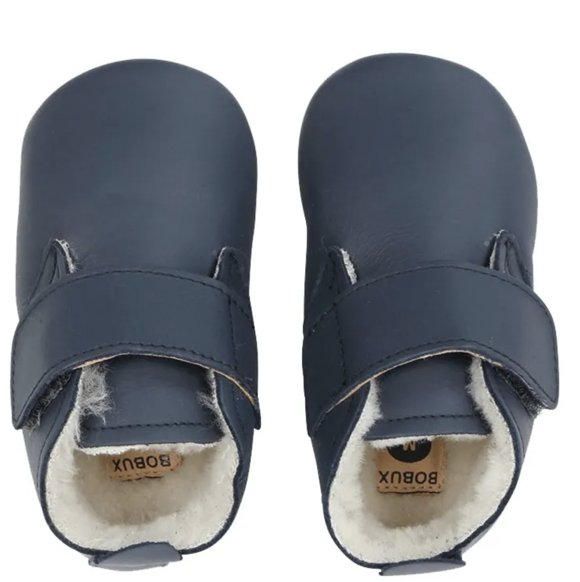 Chaussons en cuir souple Bobux - Desert Merino Navy (teddy navy)