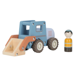 Vehicule Bulldozer en bois + personnage Little Dutch