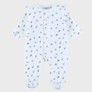 Pyjama velours blanc imprimé fleuri Noukies
