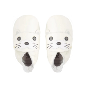Chaussons en cuir souple Bobux - Snow Flakes White Pearlised