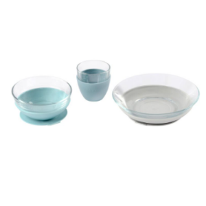 Coffret repas en verre Duralex Beaba (Jungle blue)