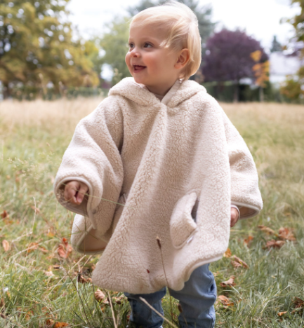 Poncho de voyage 9-36m Bemini Teddy outside +Jersey (Ficelle)