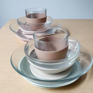 Coffret repas en verre Duralex Beaba (Natural)