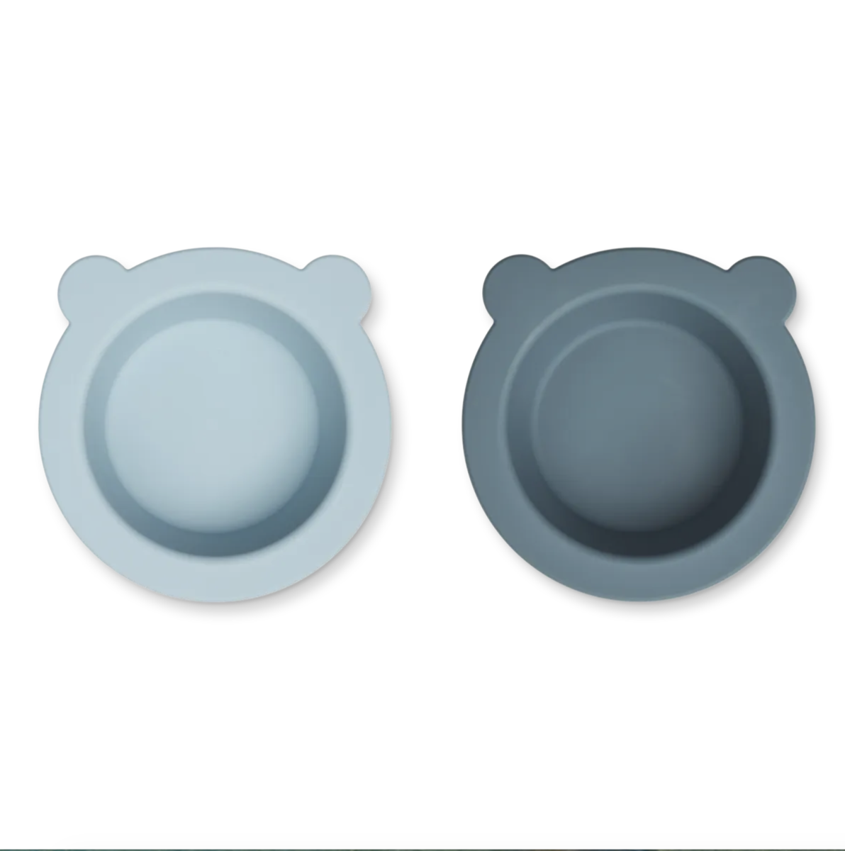 Lot de 2 bols à ventouse en silicone Peony Liewood (Sea blue/Whale blue)