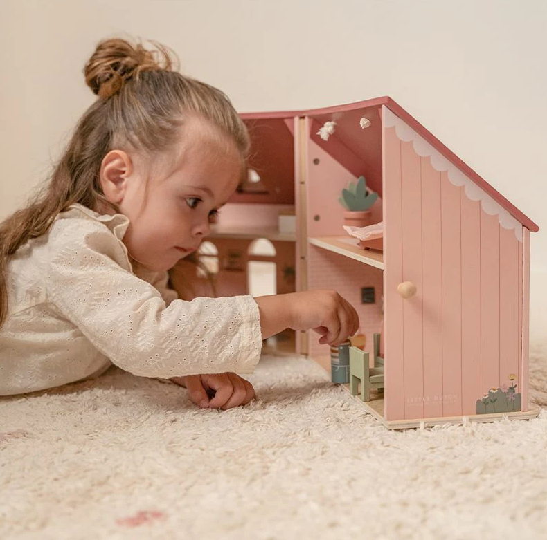 Maison de poupée portable en bois Little Dutch (19 accessoires)