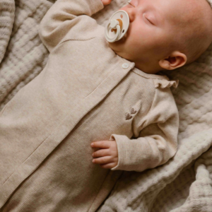 Pyjama coton cotelé à volant Oliva Sand Poetree
