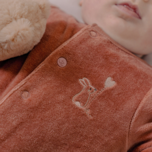 Pyjama velours terracotta brodé bunny Noukies