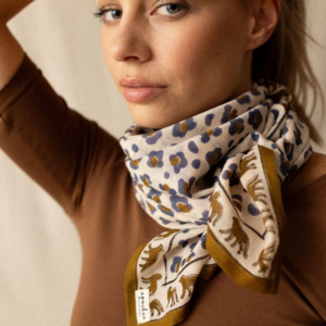 Foulard 100x100cm Big Dupatta Apaches (Leopard Macadamia)