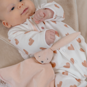Pyjama velours blanc imprimé coeur Noukies
