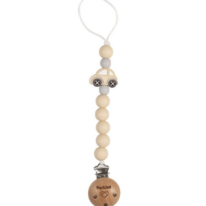 Attache tétine en perles de silicone Pericles (Car ecru)