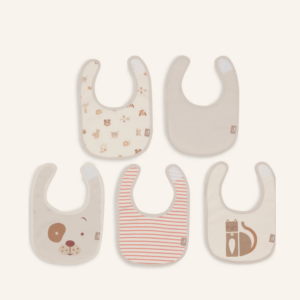 Lot de 5 bavoirs jersey waterproof Jollein (Animals)