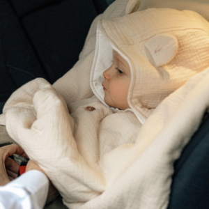Poncho de voyage été en mousseline bio Noukies (Beige)(18-36m)