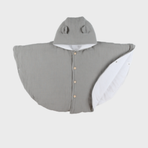 Poncho de voyage été en mousseline bio Noukies (Kaki)(18-36m)