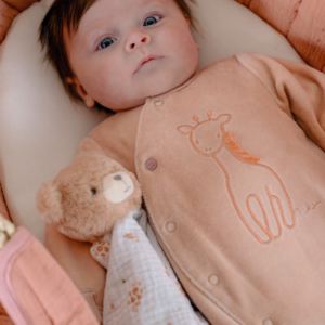 Pyjama bébé velours vieux rose 'Girafe' Noukies