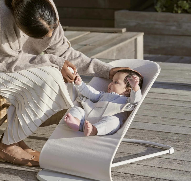 Relax bouncer Babybjorn Bliss 3 D Jersey (Light beige)