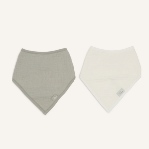 Lot de 2 bandanas en gaz de coton Jollein (Olive Green mix)