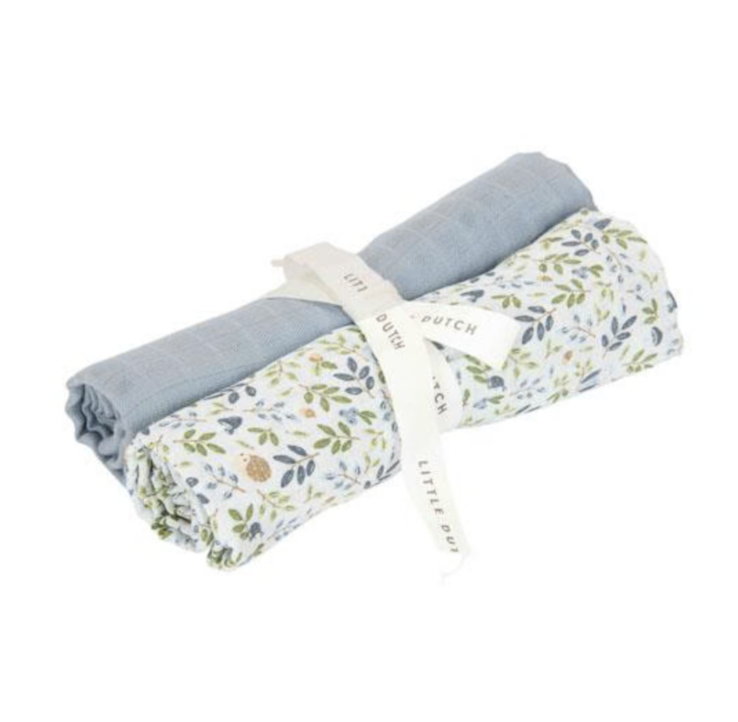 Lot de 2 langes tétra 70x70cm Little Dutch (Forest Friends - Aventure en forêt)
