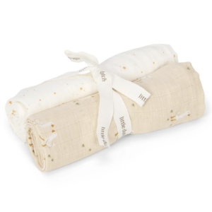 Lot de 2 langes tétra 70x70cm Little Dutch (Newborn Natural - Petite oie)