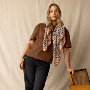 Foulard 100x100cm Big Dupatta Apaches (Leopard Rust)