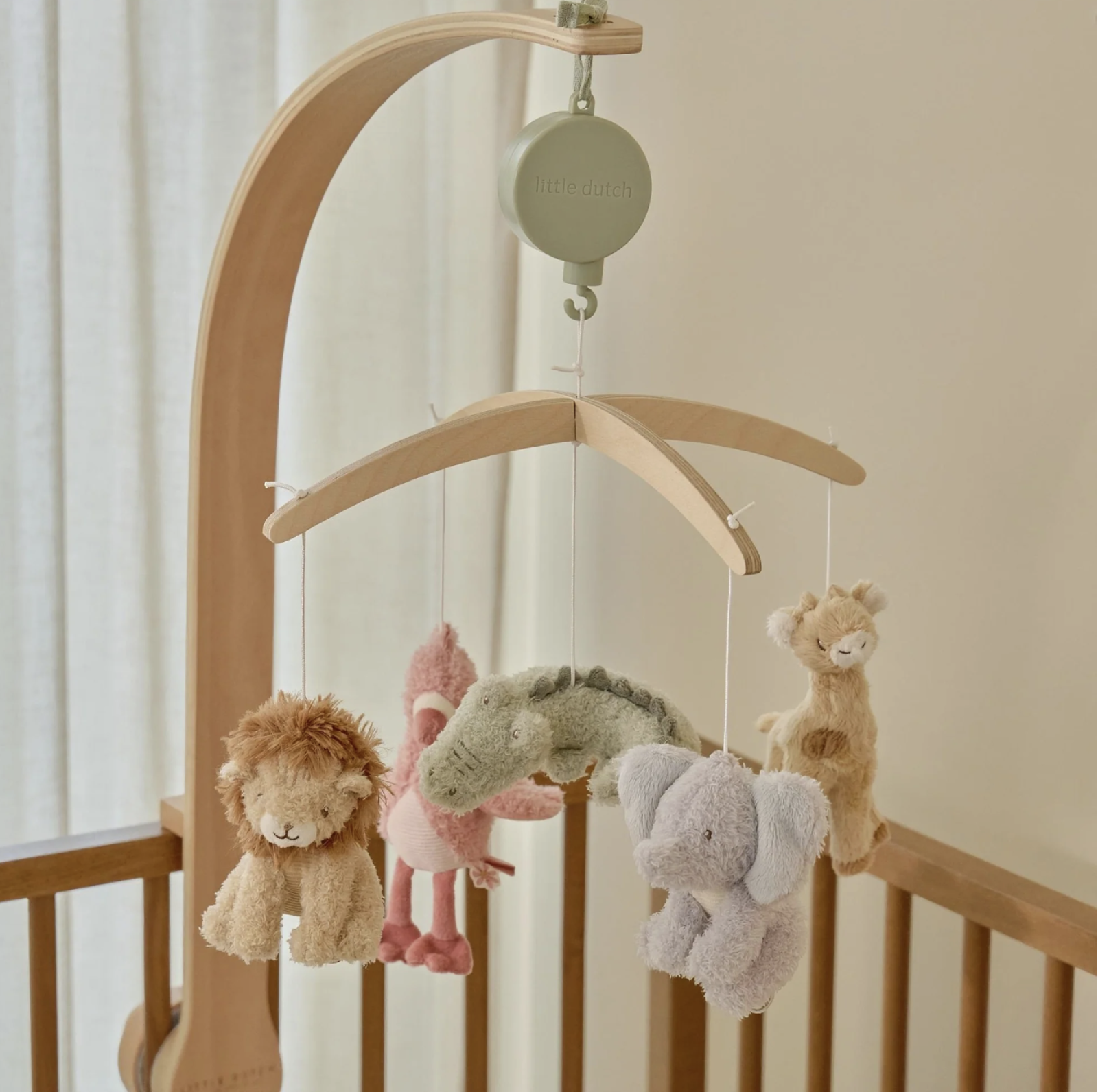 Mobile musicale en bois naturel Little Dutch (Safari Friends)