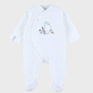 Pyjama velours blanc Lovely Bird Noukies