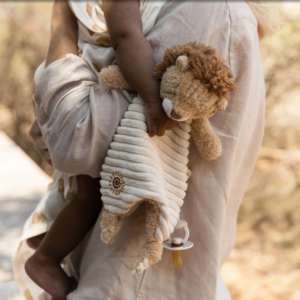 Doudou + attache tétine Little Dutch Safari Friends (Lion jaune)