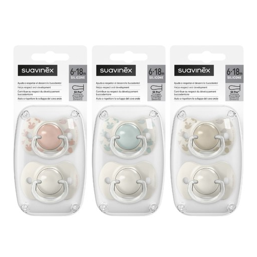 Lot de 2 tétines Suavinex SX Pro silicone Birdies menthe (6/18m)