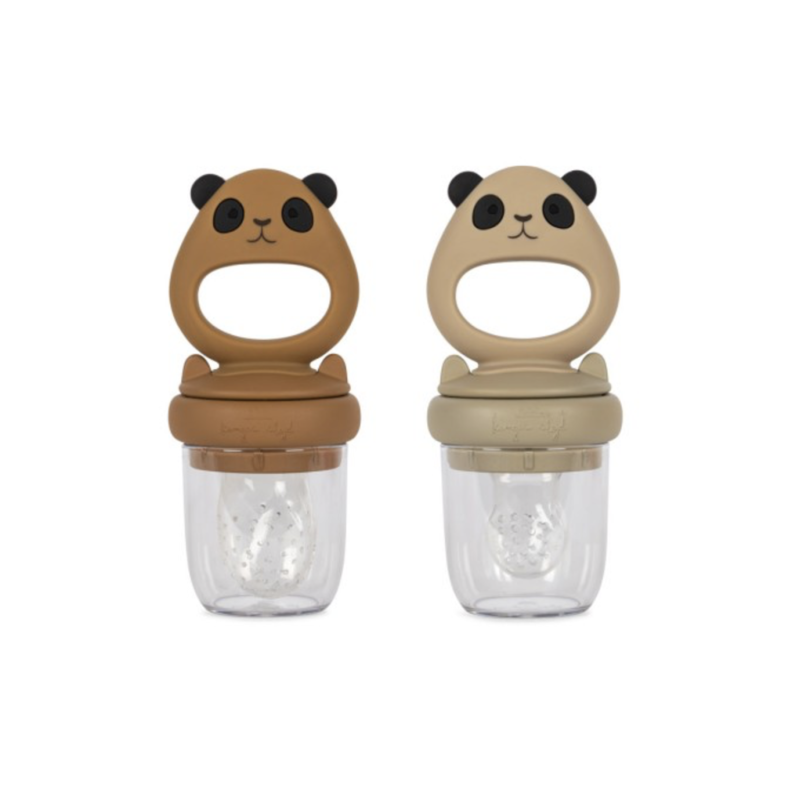 Lot de 2 tétines grignoteuses Konges Slojd (Panda Caramel/Warm Grey)