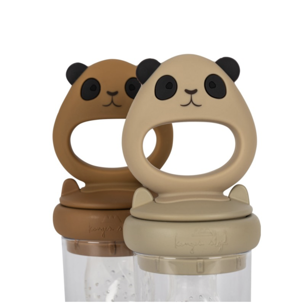 Lot de 2 tétines grignoteuses Konges Slojd (Panda Caramel/Warm Grey)
