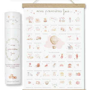 Coffret Affiche 'Mes premières fois' Baby Days (Bébé Rose)
