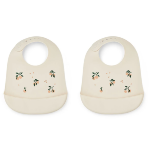 Lot de 2 bavoirs à rigole en silicone Tilda Liewood (Peach Sea Shell)