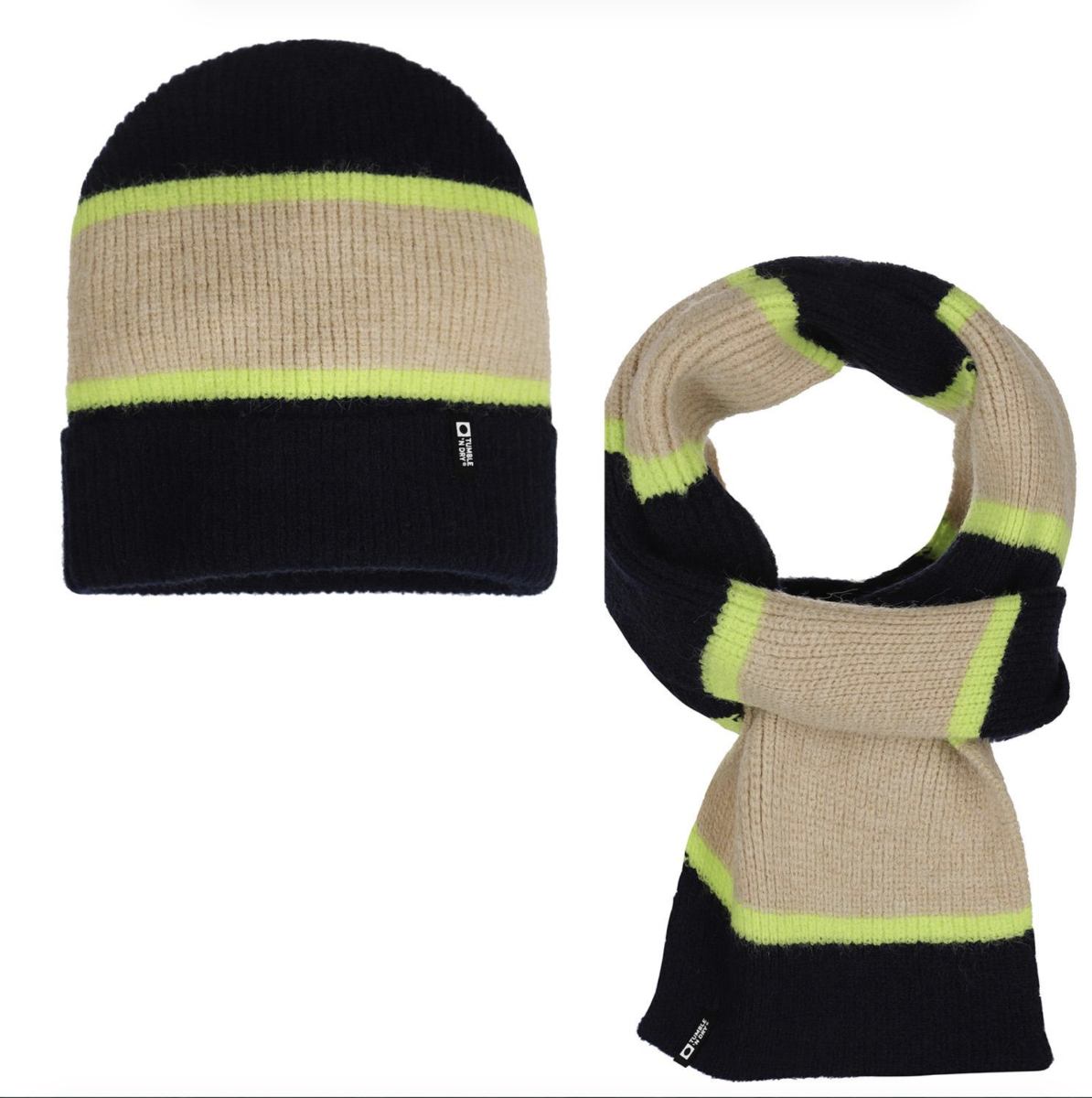 Set bonnet écharpe tricot tri-color Tumble'n Dry (M/L)