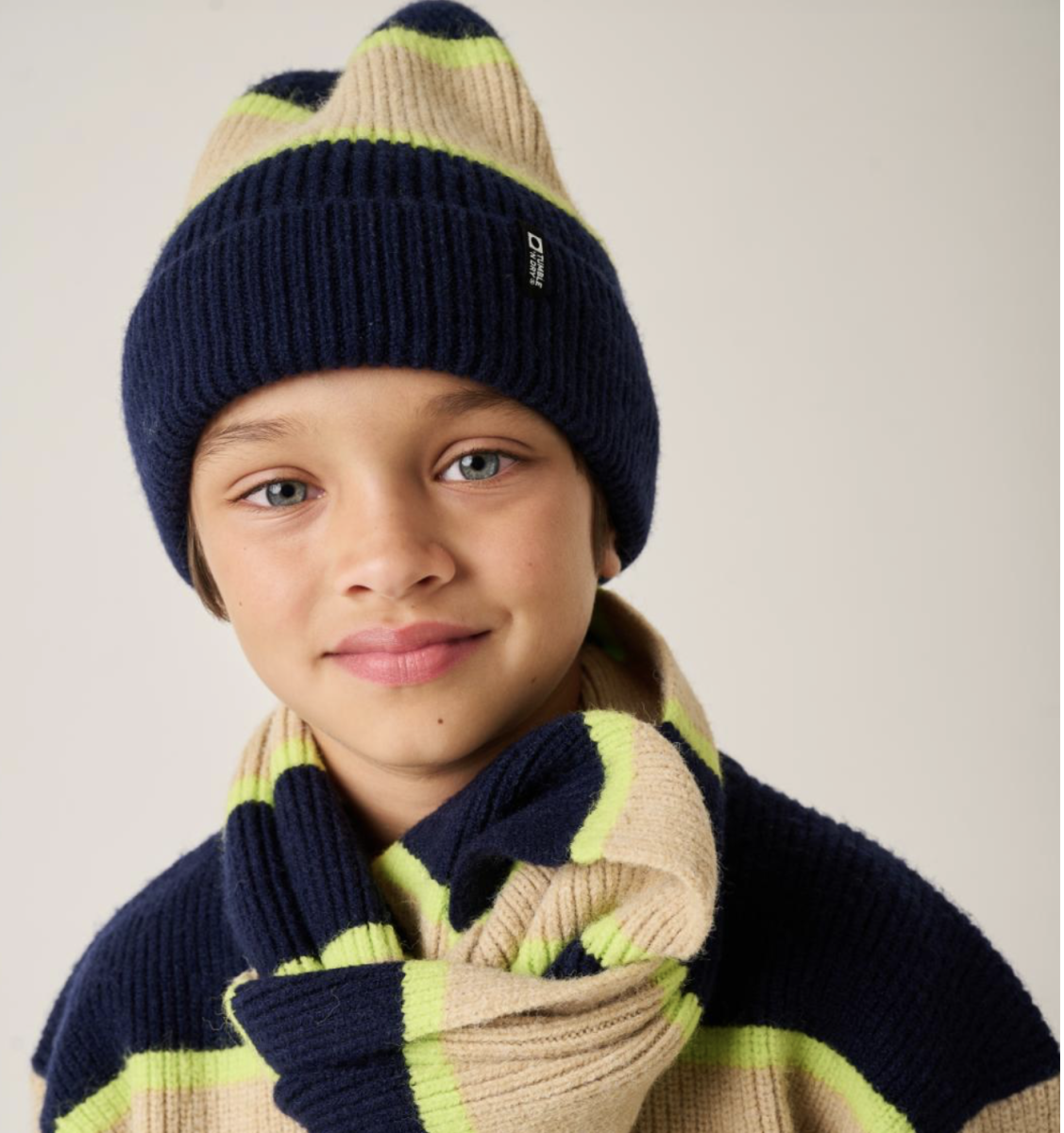 Set bonnet écharpe tricot tri-color Tumble'n Dry (M/L)