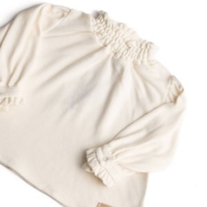 Blouse col froncé blanc cassé Bamboom
