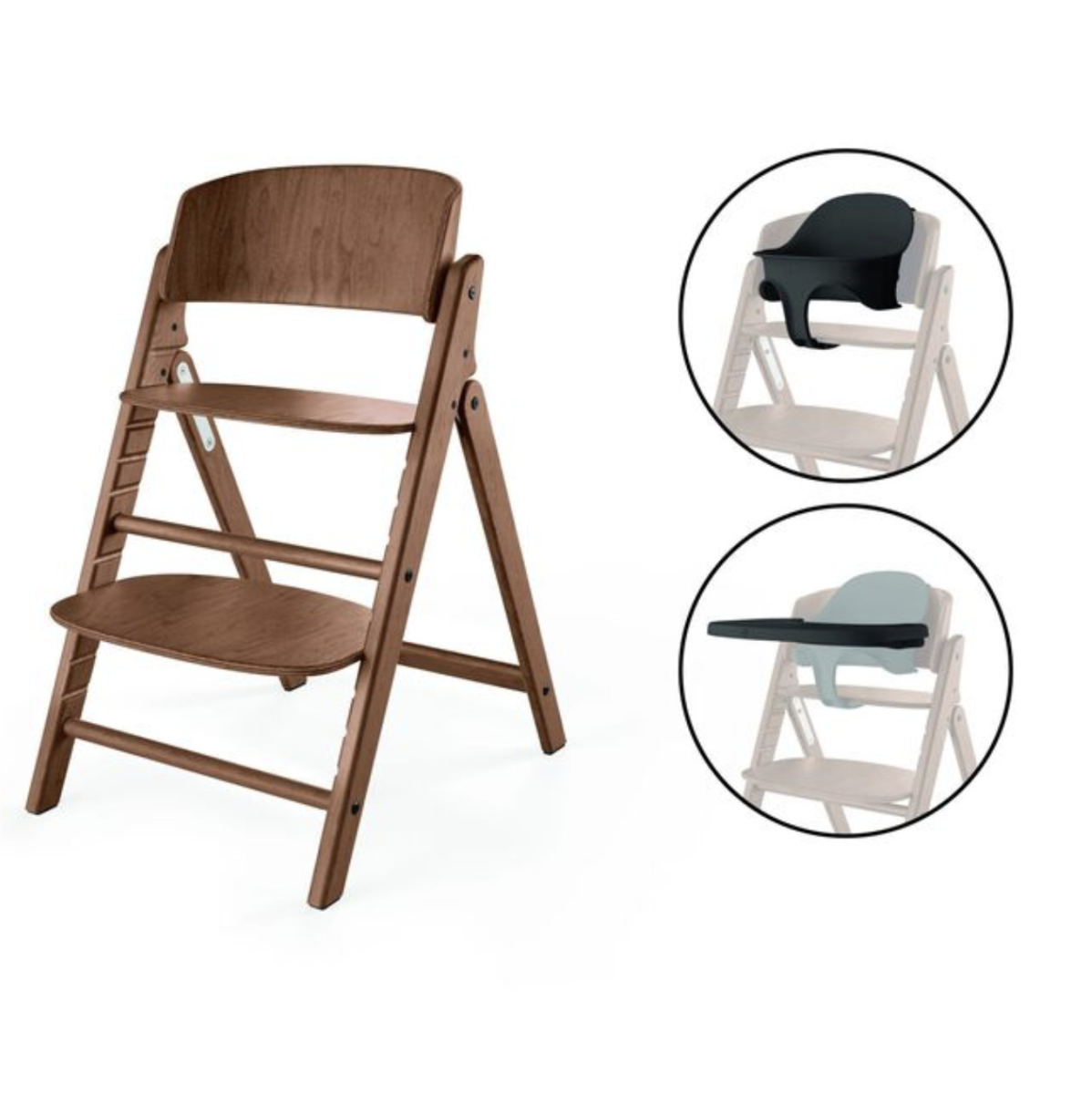 Chaise haute évolutive Cybex Click n' Fold 3 en 1 (All Natural Dark)