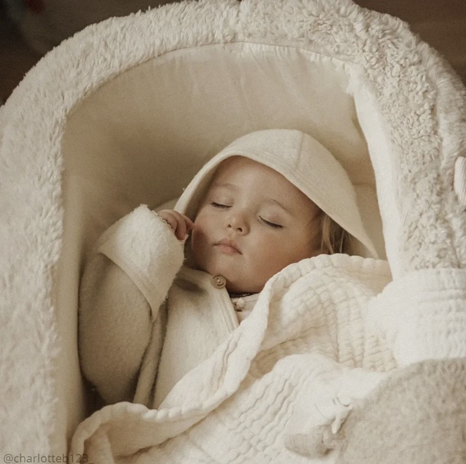 Couffin pour bébé Kuko Charlie Crane (Teddy - Fur Milk)