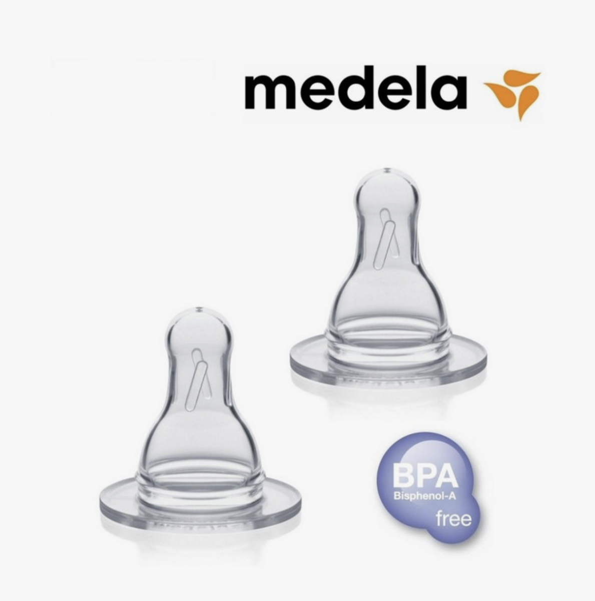 Lot de 2 tétines pour biberon Medela (Debit Medium - M)