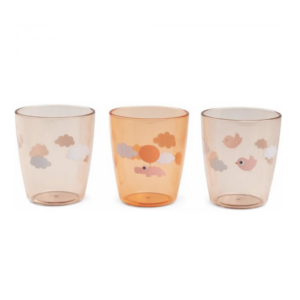 Set de 3 gobelets Yummy Mini Glass Done By Deer (Happy Clouds Papaya)
